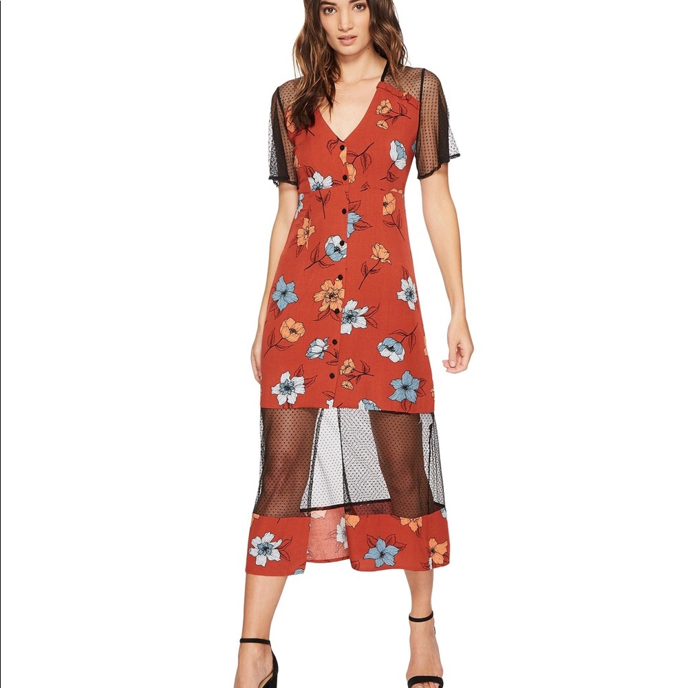 Mink Pink Ornate Midi Dress